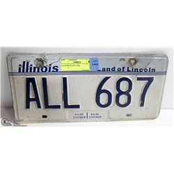 ILLINOIS PLATE 1986