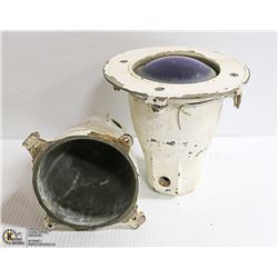 TWO ANTIQUE SOLID BRASS RAILWAY SIGNAL