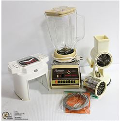 VINTAGE KITCHEN LOT- VEG-O-MATIC, BLENDER,