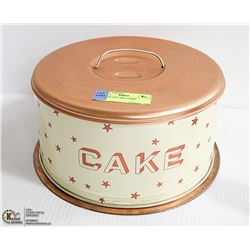 VINTAGE TIN CAKE CADDY