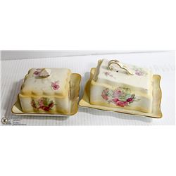 PAIR OF STAFFORDSHIRE "OLD FOLEY" COVERED CHINA