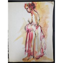 PORTRAIT OF A WOMAN WATER COLOR BY MOLLY LAMB