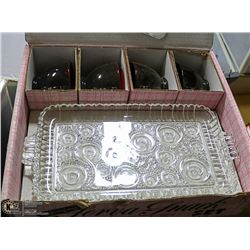 ANCHOR GLASS DEPRESSION GLASS SNACK SET IN