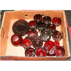 COLLECTION OF RED RUBY DEPRESSION GLASS