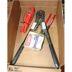 2 SIZE PEX CRIMPER TOOL, RINGS, CUTTER, ++