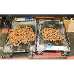 4PCS OF 2-1/2 TON VEHICLE DOLLIES PLUS CHAIN