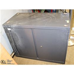 METAL STORAGE CABINET. NO KEY. 36" X 18" X 28"
