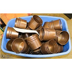 LARGE QUANTITY 40 OZ METAL FLOWER POTS
