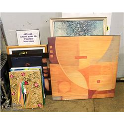 LARGE LOT OF ESTATE FRAMED AND CANVAS PICTURES