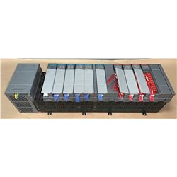 ALLEN-BRADLEY 1746-A13 13 SLOT SLC 500 RACK W/1746-P2 POWER SUPPLY & MODULES AS PICTURED