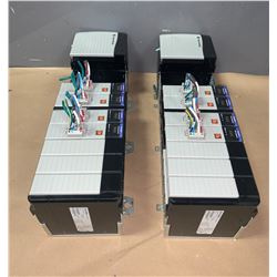 (2) - ALLEN-BRADLEY 1756-A10 10 SLOT CHASIS W/POWER SUPPLY 1756-PA75 & MODULES AS SHOWN IN THE PICS