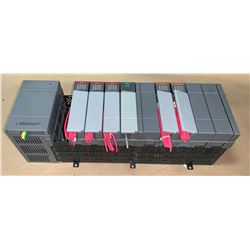 ALLEN - BRADLEY 1746-A10 SLC 500 10 SLOT RACK W/1746-P2 POWER SUPPLY & MODULES AS PICTURED