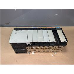 ALLEN-BRADLEY 1756-A7 7 SLOT CHASSIS W/1756-PA72 POWER SUPPLY & MODULES AS SHOWN