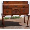 Image 4 : Antique Tiger Maple Bonnet Top Highboy