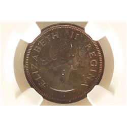 1958 SOUTH AFRICA 1/4 PENNIE NGC PF64RB