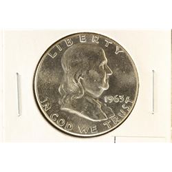 1963 FRANKLIN HALF DOLLAR BRILLIANT UNC