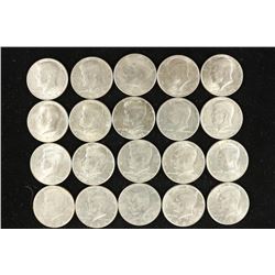20 ASSORTED KENNEDY HALF DOLLARS