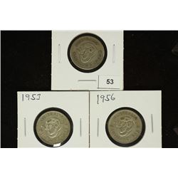 1946, 1953 AND 1956 AUSTRALIA SILVER SHILLINGS