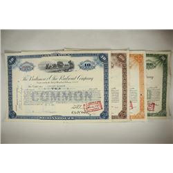 4 VINTAGE STOCK CERTIFICATES BALTIMORE AND OHIO
