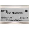 Image 3 : 1997-S LINCOLN CENT PCGS PR69 DCAM