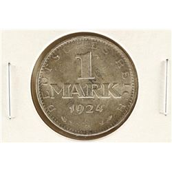 1924-A GERMAN SILVER 1 MARK BRILLIANT UNC