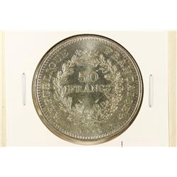 1976 FRANCE SILVER 50 FRANCS BRILLIANT UNC
