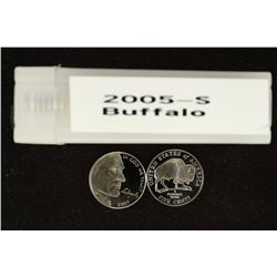 ROLL OF 40-PROOF 2005-S BISON JEFFERSON NICKELS