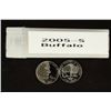 Image 1 : ROLL OF 40-PROOF 2005-S BISON JEFFERSON NICKELS