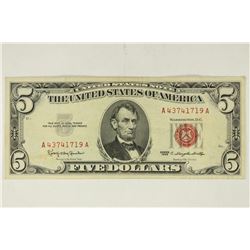 1963 $5 US RED SEAL NOTE