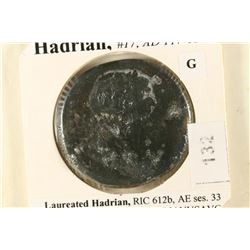 117-138 A.D. HADRIAN ANCIENT COIN