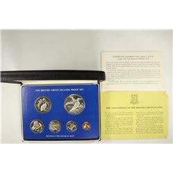 1976 BRITISH VIRGIN ISLANDS PROOF SET $1 IS SOLID