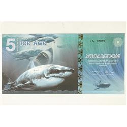 2015 ICEAGE 5 ICE DOLLARS "MEGALODON"