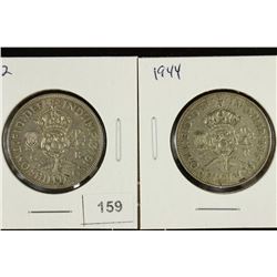 1942 & 1944 GREAT BRITAIN SILVER FLORIN