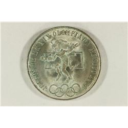 1968 MEXICO SILVER OLYMPICS 25 PESOS .5208 OZ. ASW