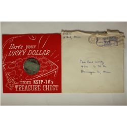 NEAT ADVERTISING PIECE 1922 PEACE SILVER DOLLAR