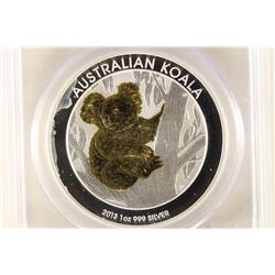 2013-P AUSTRALIA KOALA GILDED SILVER DOLLAR