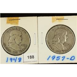 1948 & 1957-D FRANKLIN HALF DOLLAR