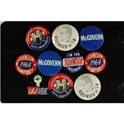 10 ASSORTED POLITICAL BUTTONS