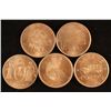Image 1 : 5 ASSORTED 1/2 OZ. .999 COPPER ROUNDS BY THE