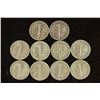Image 2 : 10 ASSORTED 1940'S MERCURY DIMES