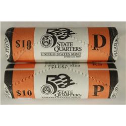 2-$10 ROLLS OF 2005- P & D KANSAS QUARTERS BU