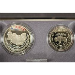 1991 MOUNT RUSHMORE 2 COIN PROOF SET
