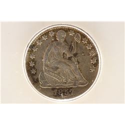 1857 SEATED LIBERTY HALF DIME ICG VF35 DETAILS