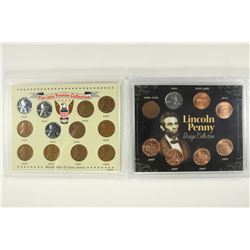 2 US COIN SETS #1 LINCOLN PENNY DESIGN COLLECTION