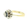 Image 2 : 14k Yellow & White Gold 0.65 ctw Diamond Sapphire 3 Tiered Starburst Cluster Rin