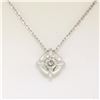 Image 1 : 14kt White Gold 0.20 ctw Diamond Solitaire Pendant Necklace