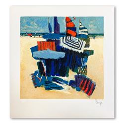Claude Fauchere, "Beach Hideout" Hand Signed Limited Edition Serigraph on Paper