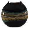 Image 1 : "Black Opal Flat Vessel" Hand-Blown Glass Bowl Sculpture, Hand Signed by Gartner