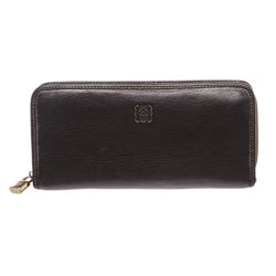Loewe Black Leather Long Zip Wallet