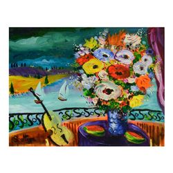 Shlomo Alter, Original Acrylic Painting on Canvas, Hand Signed with Letter of Au